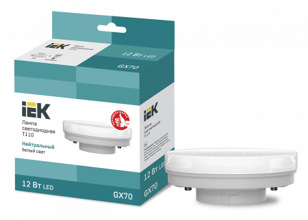 Лампа светодиодная T110 таблетка 12Вт 230В 4000К GX70 IEK – №1