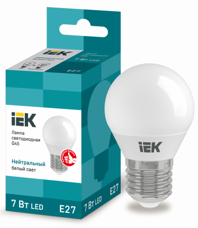 Лампа светодиодная G45 шар 7Вт 230В 4000К E27 IEK – №1