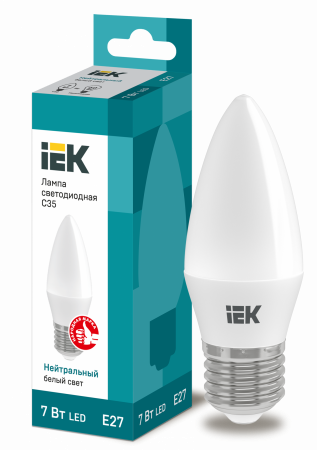 Лампа светодиодная C35 свеча 7Вт 230В 4000К E27 IEK – №1